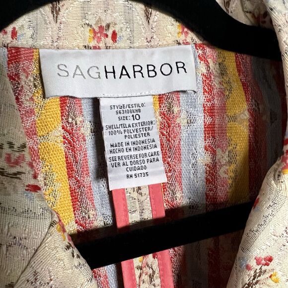 VTG Sag Harbor Petite Cottagecore Floral Print Blazer Jacket Size 10 Grandma - Picture 4 of 13